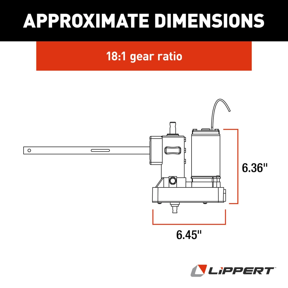 Lippert Replacement Above-Floor Slide-Out 18:1 Venture Motor