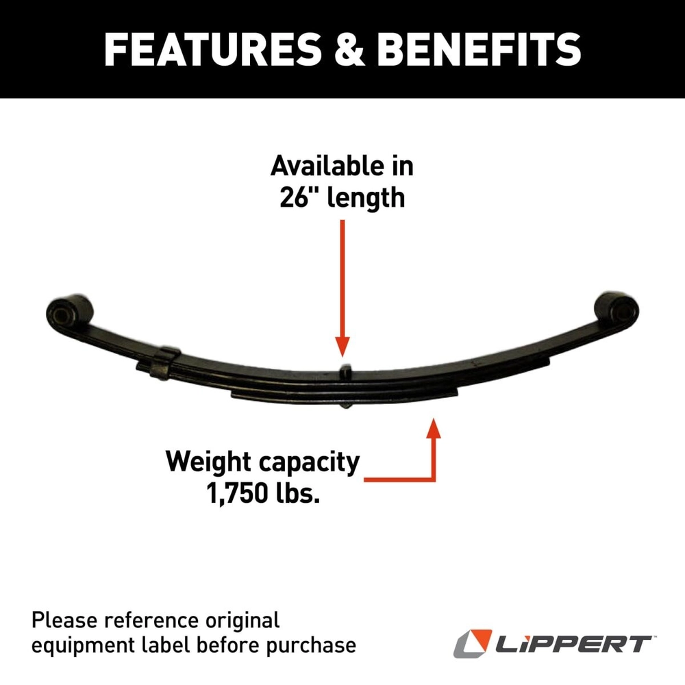Lippert Trailer Double-Eye Leaf Spring - 1,750-lb. Spring Capacity