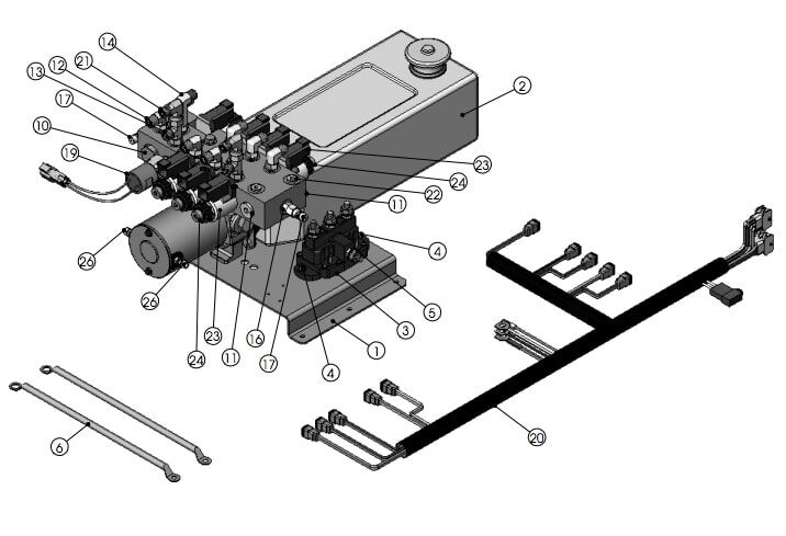Hydraulic Leveling & Slide-out Pump Assembly for RVs with Lippert