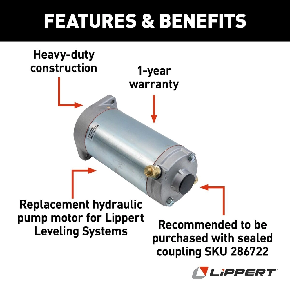 Lippert Replacement Hydraulic RV Leveling System Pump Motor