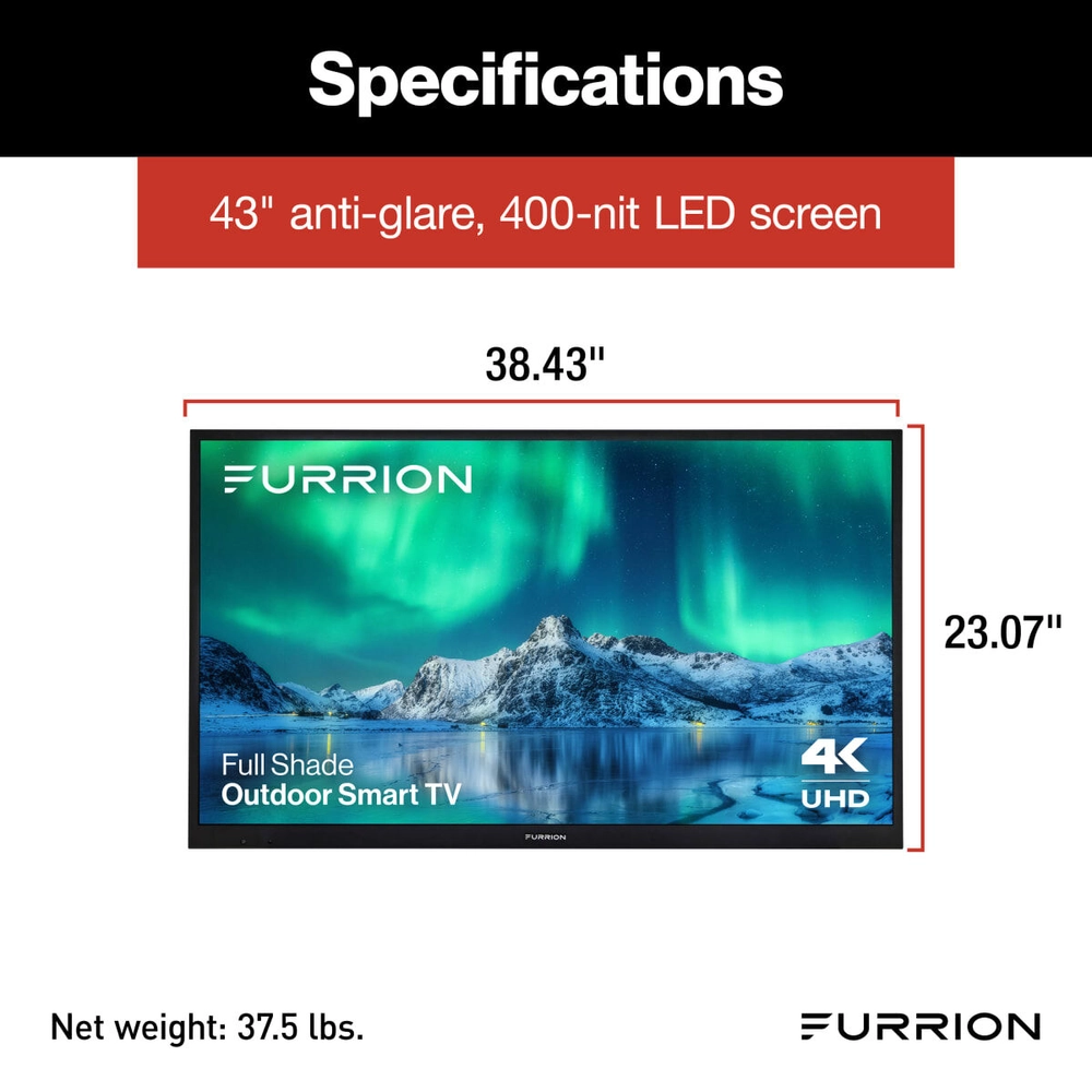 Furrion Aurora® Full-Shade 4K LED Outdoor Smart TV - 43