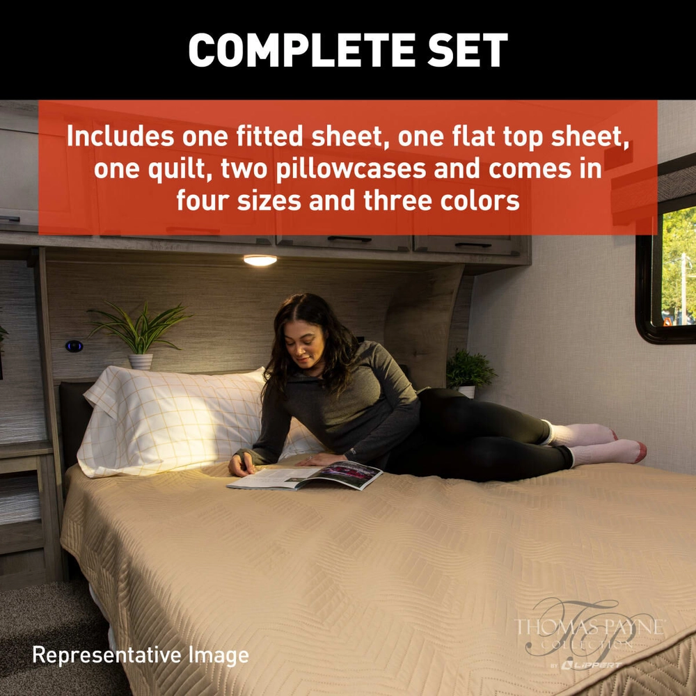 Thomas Payne® Easy Zzzs™ RV Bedding Set - Narrow King, Tan