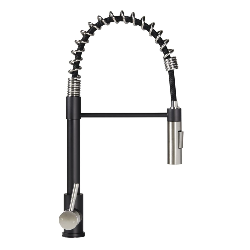 Lippert Flow Max™ Coiled Kitchen Faucet - Black/Stainless Steel