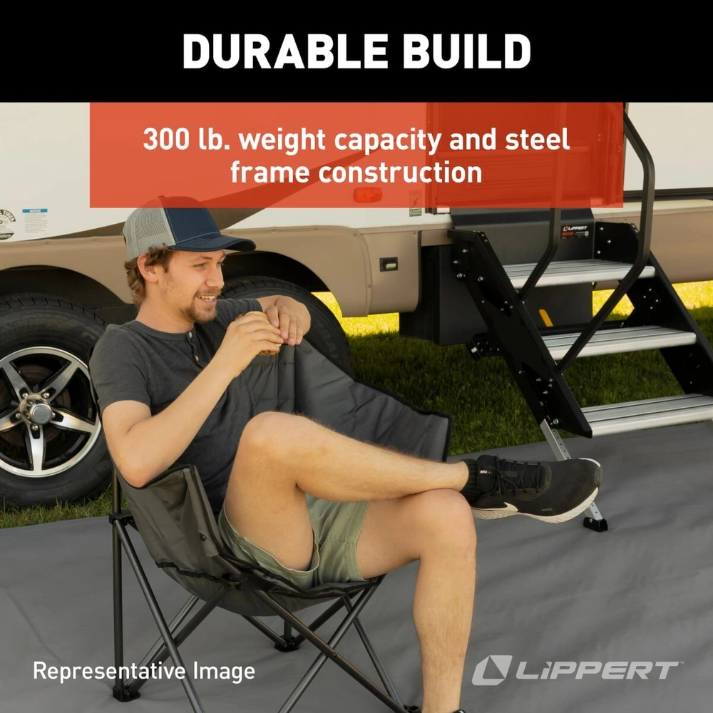 Lippert Campfire Deluxe Folding Chair - Dark Grey #2022114828