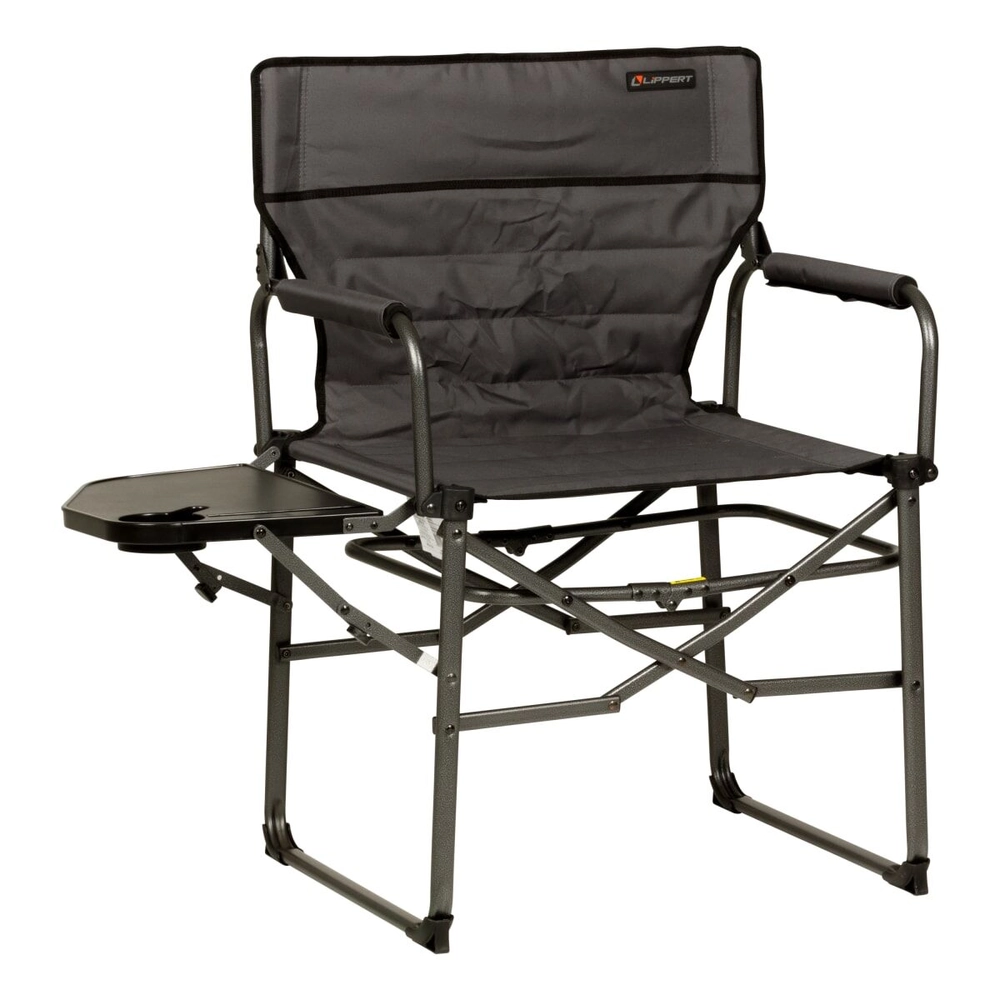 Shop Lippert Scout XL Director Chair with Side Table - Dark Grey