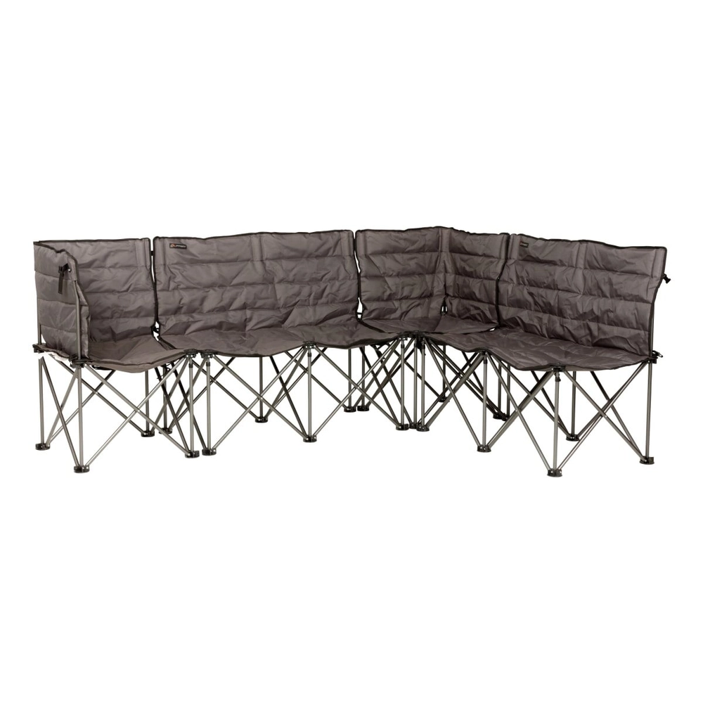 Lippee Double-wide padded folding camping chair with carry bag, dark grey