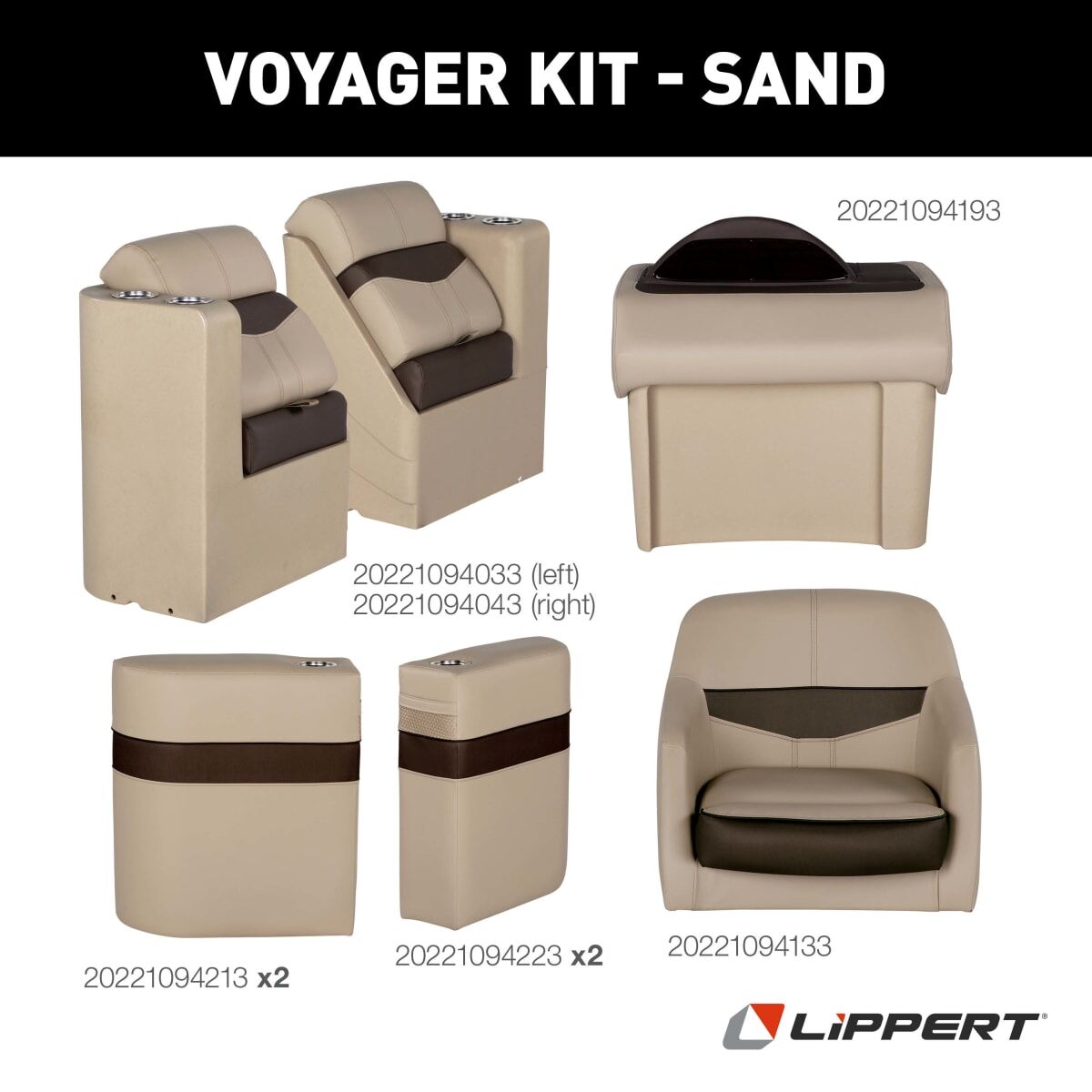 Rockport™ Explorer 9-Piece Pontoon Furniture Set - Sand