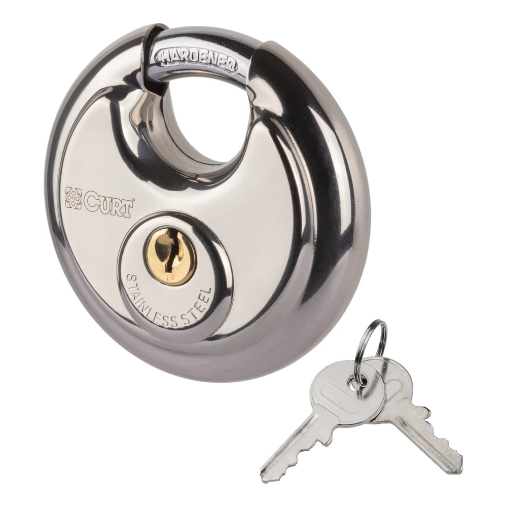 Shop CURT 23084 Stainless Steel Disc Lock, Brass 4-Pin Cylinder, 3