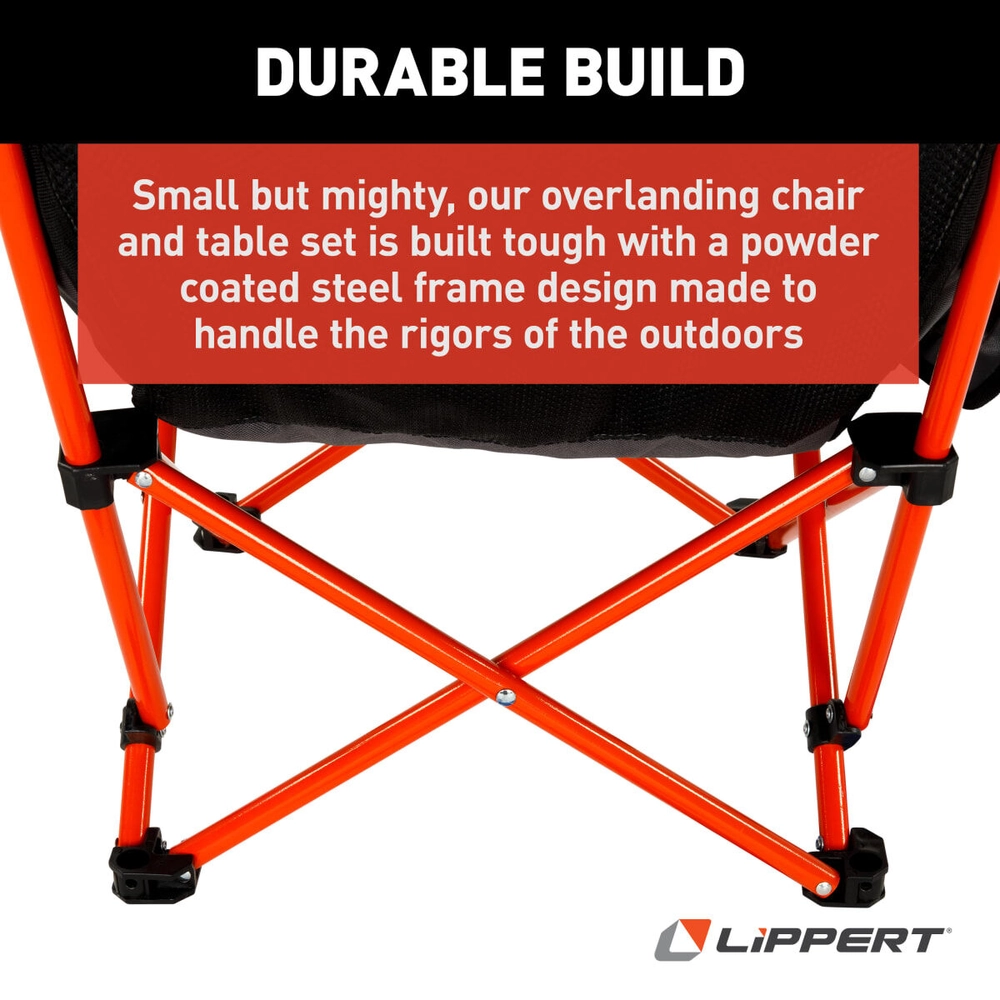 Lippert Baja™ Overlanding Chair & Table Set - Dark Grey / Red