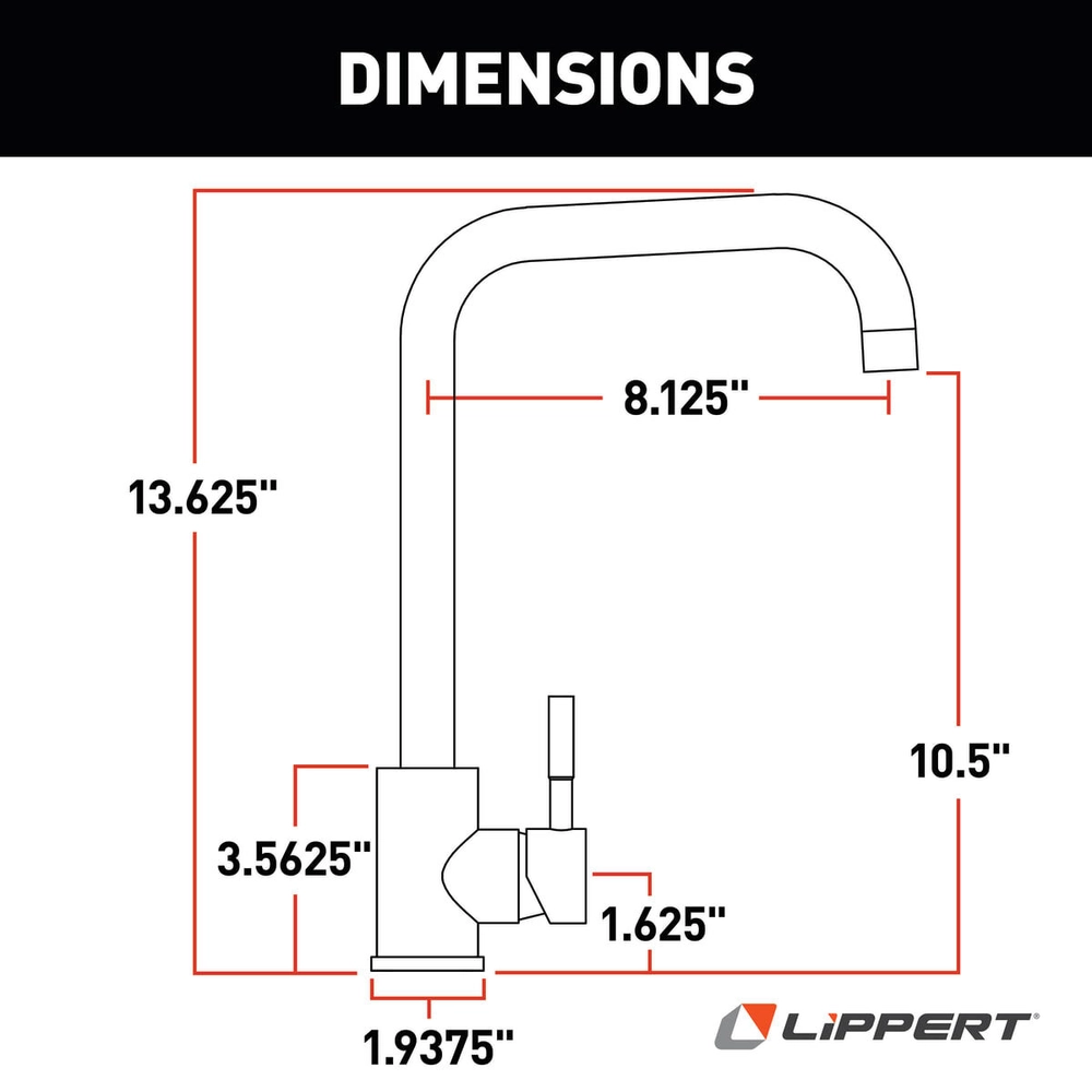 Flow Max™ Square Gooseneck Faucet - Satin Bronze #2024000066 | Lippert