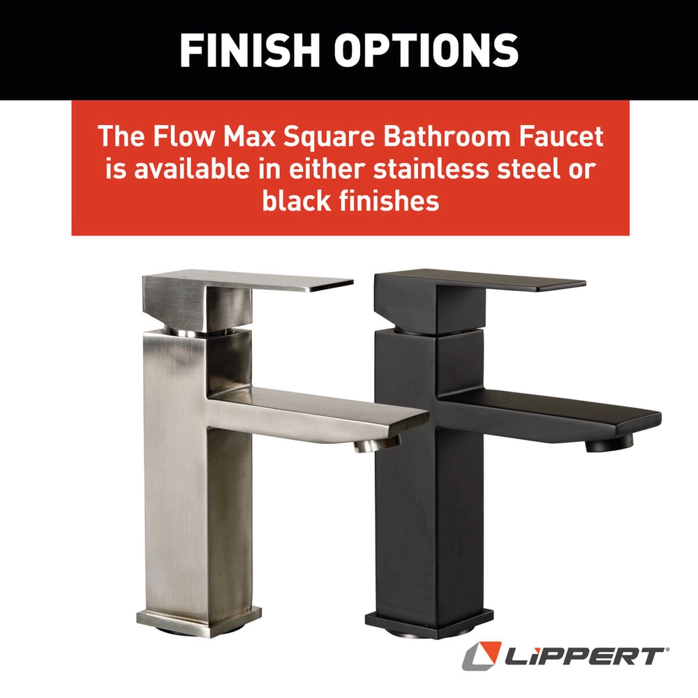 Flow Max™ Square Bathroom Faucet - Black Matte #2024025313 | Lippert