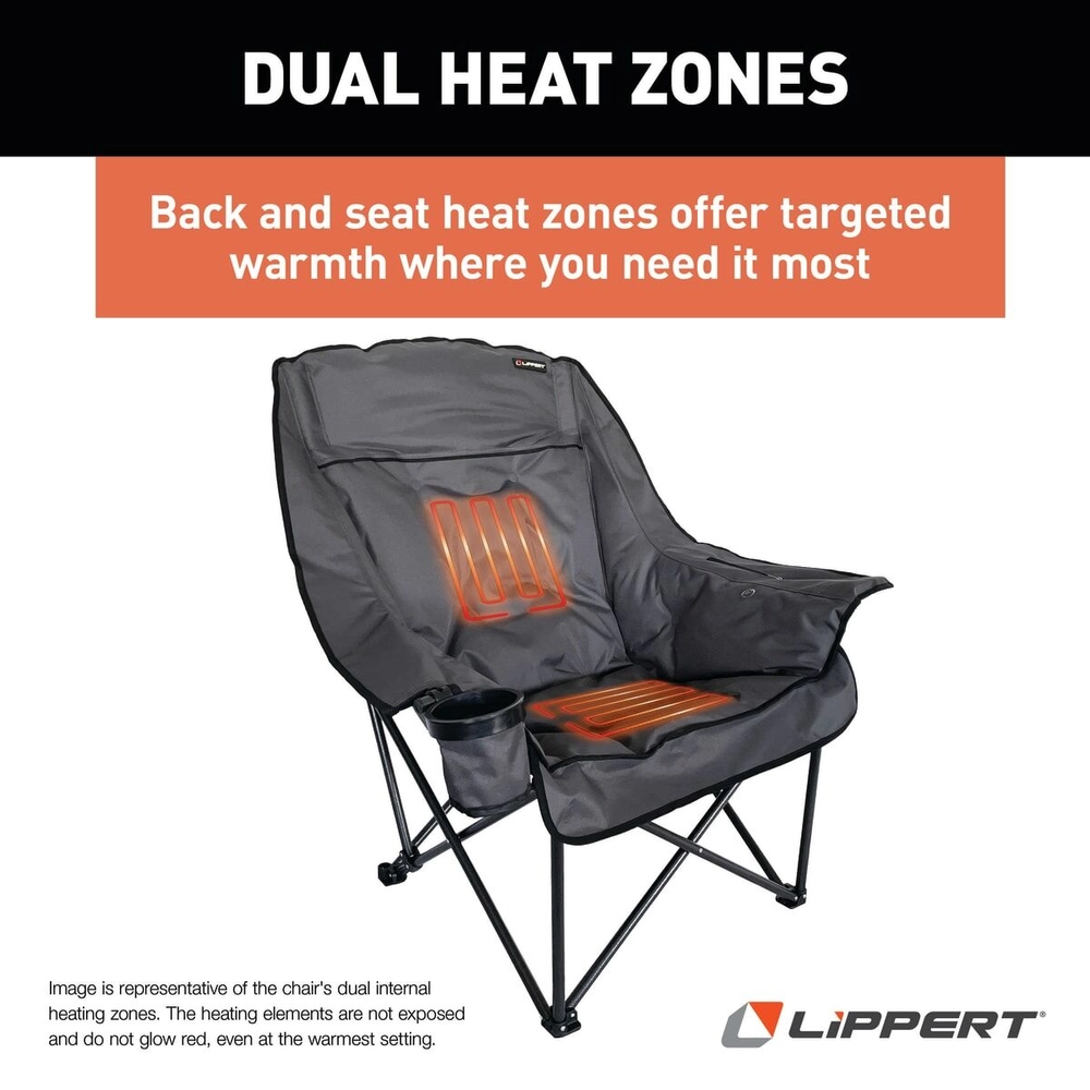 Lippert Big Bear Heated Chair - Dark Grey #2024043334 | Lippert
