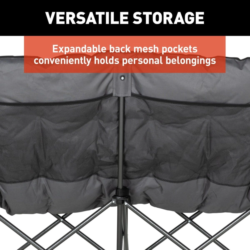 Lippert Big Bear Heated Folding Loveseat - Dark Grey #2024043335