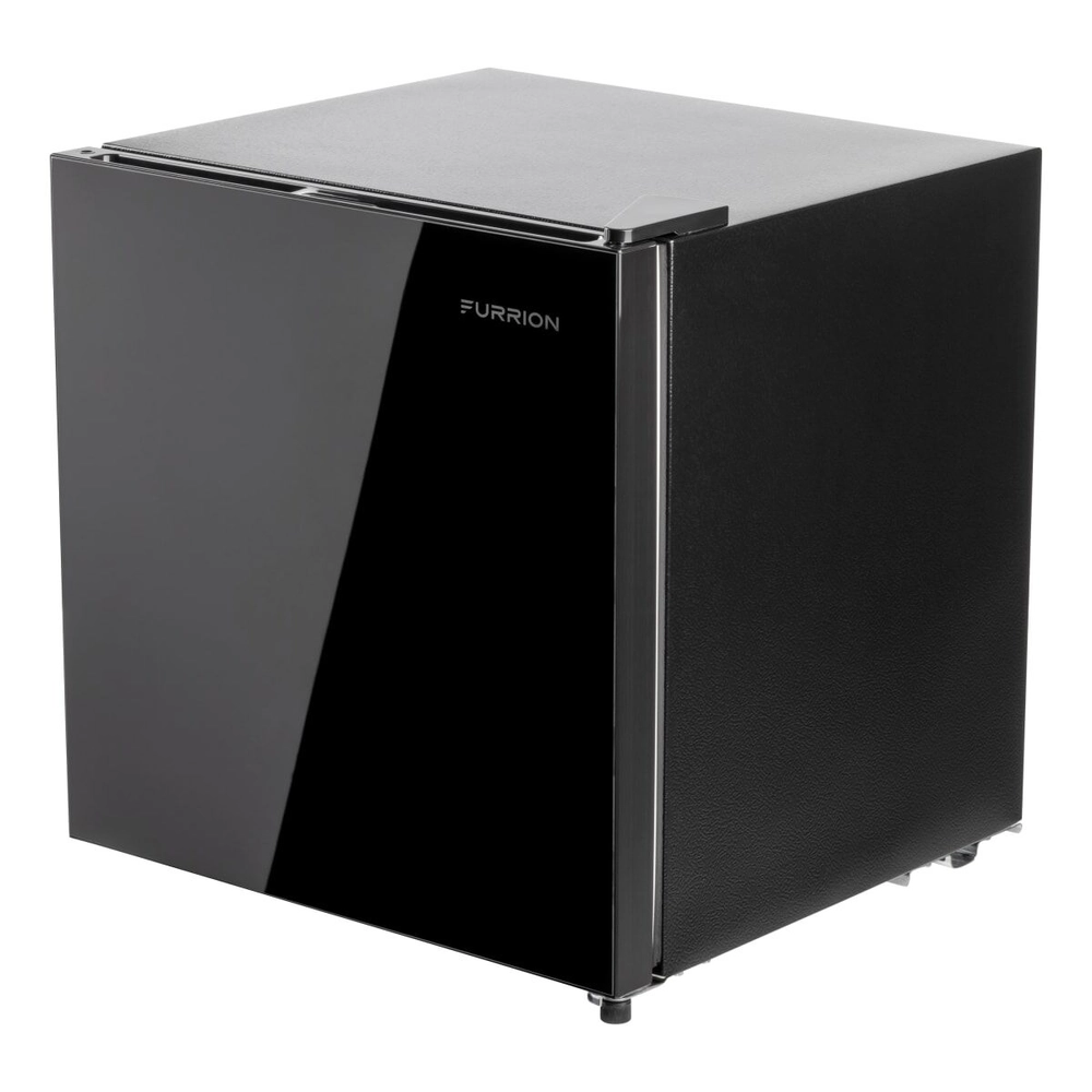 FurrionRV Refrigerator -12V,1.6cu. ft., Black Glass Finish, Right Hinge #FCR02DCGTA-BG-RHH