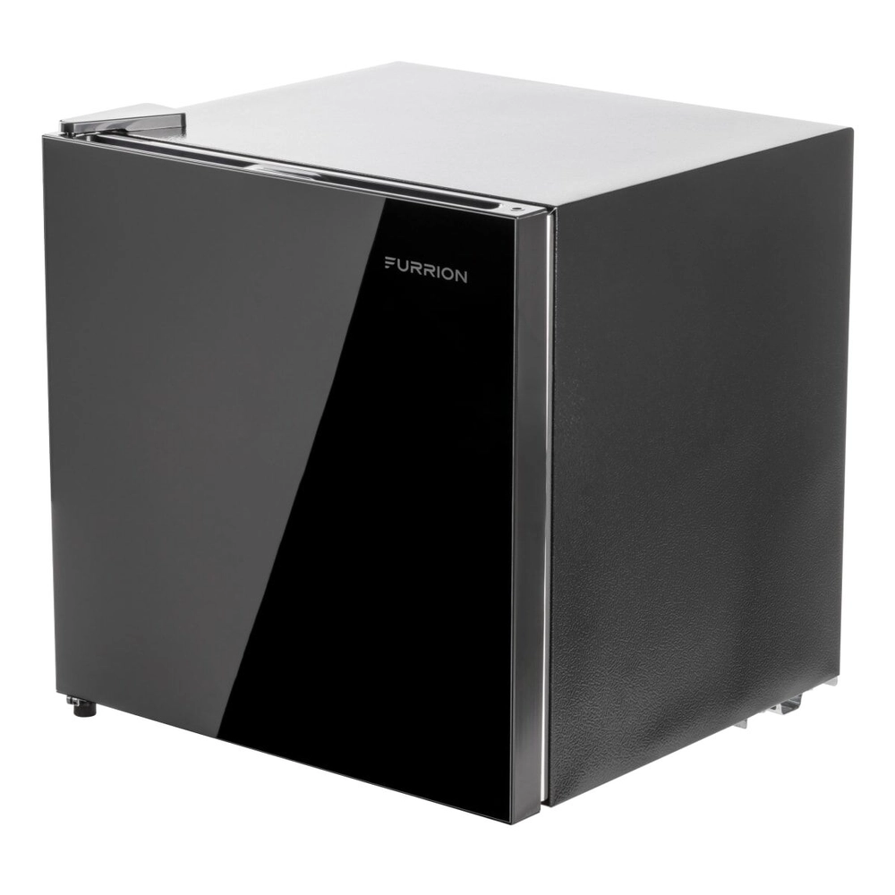 FurrionRV Refrigerator -12V,1.6cu. ft., Black Glass Finish, Left Hinge #FCR02DCGTA-BG-LHH