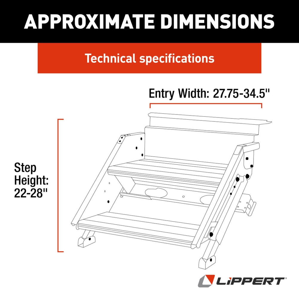 Lippert Solid Step® 4.0 Premium RV Steps - Double, 30
