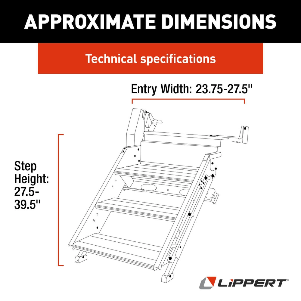 Lippert Solid Step® 4.0 Premium RV Steps with Lift Assist - Triple