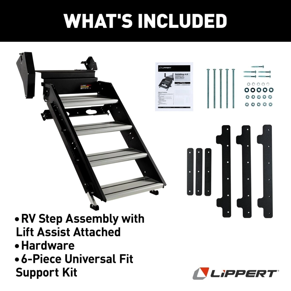 Lippert Solid Step® 4.0 Premium RV Steps with Lift Assist - Quad Lippert Solid Step® 4.0 Premium RV Steps with Lift Assist - Quad