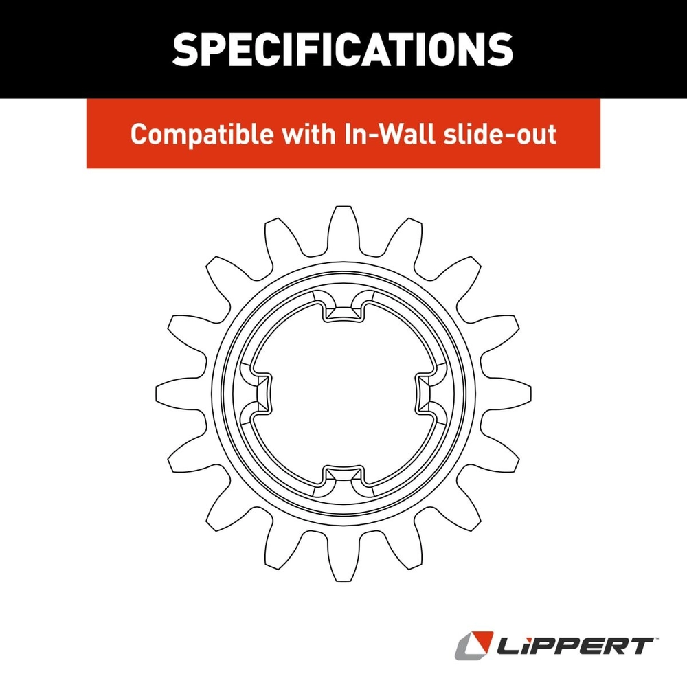 Lippert Replacement In-Wall RV Slide-Out 16-Tooth Spur Gear - 16