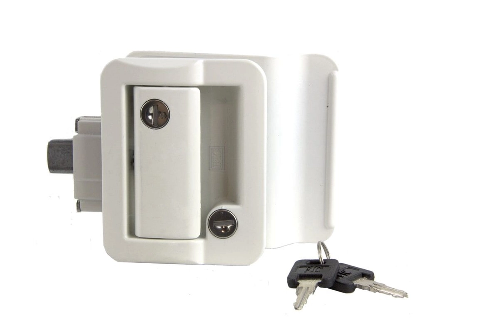 Lippert Global Entry Door Latch for Travel Trailers - White