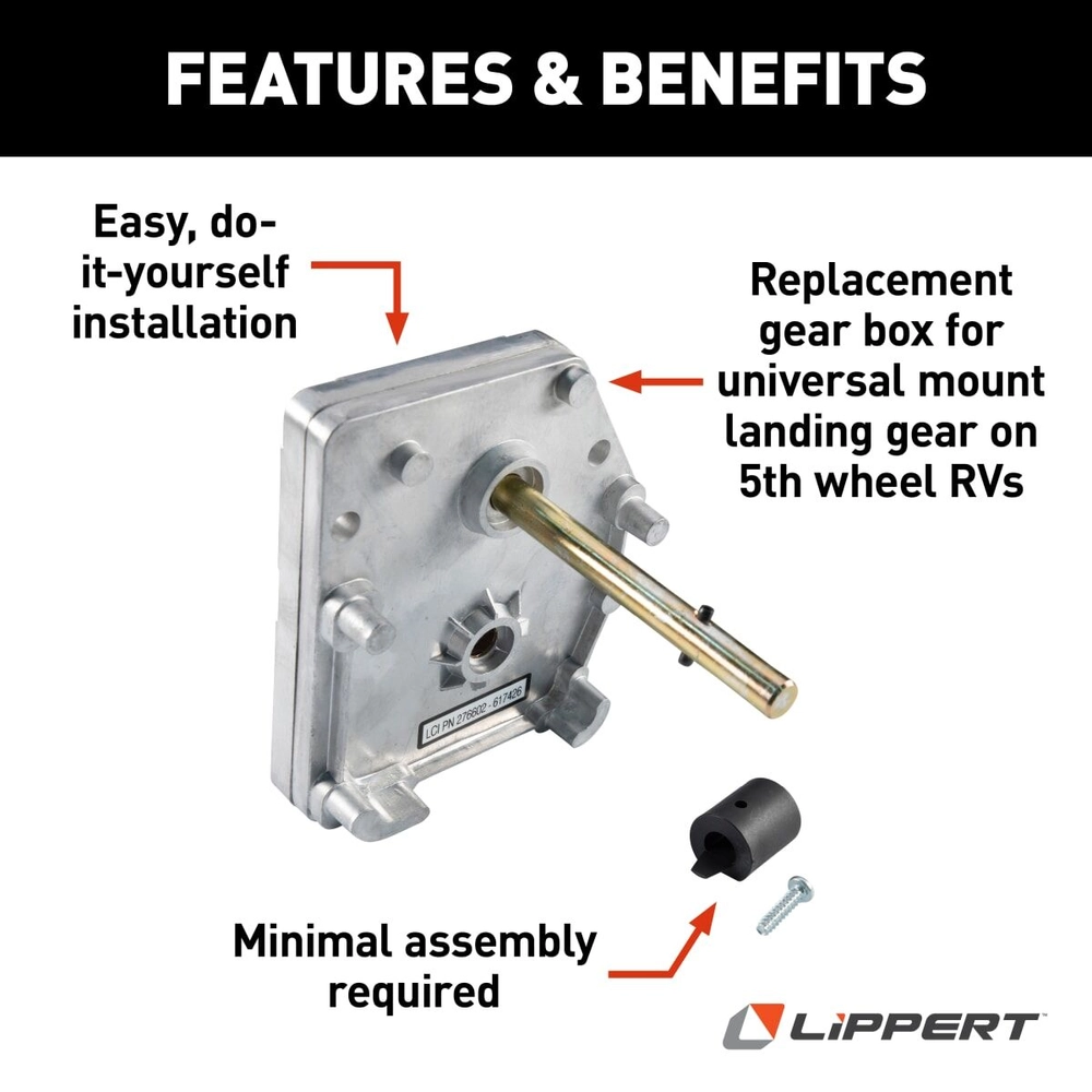 Lippert Universal-Mount 5th Wheel Landing Gear Aluminum Gear Box