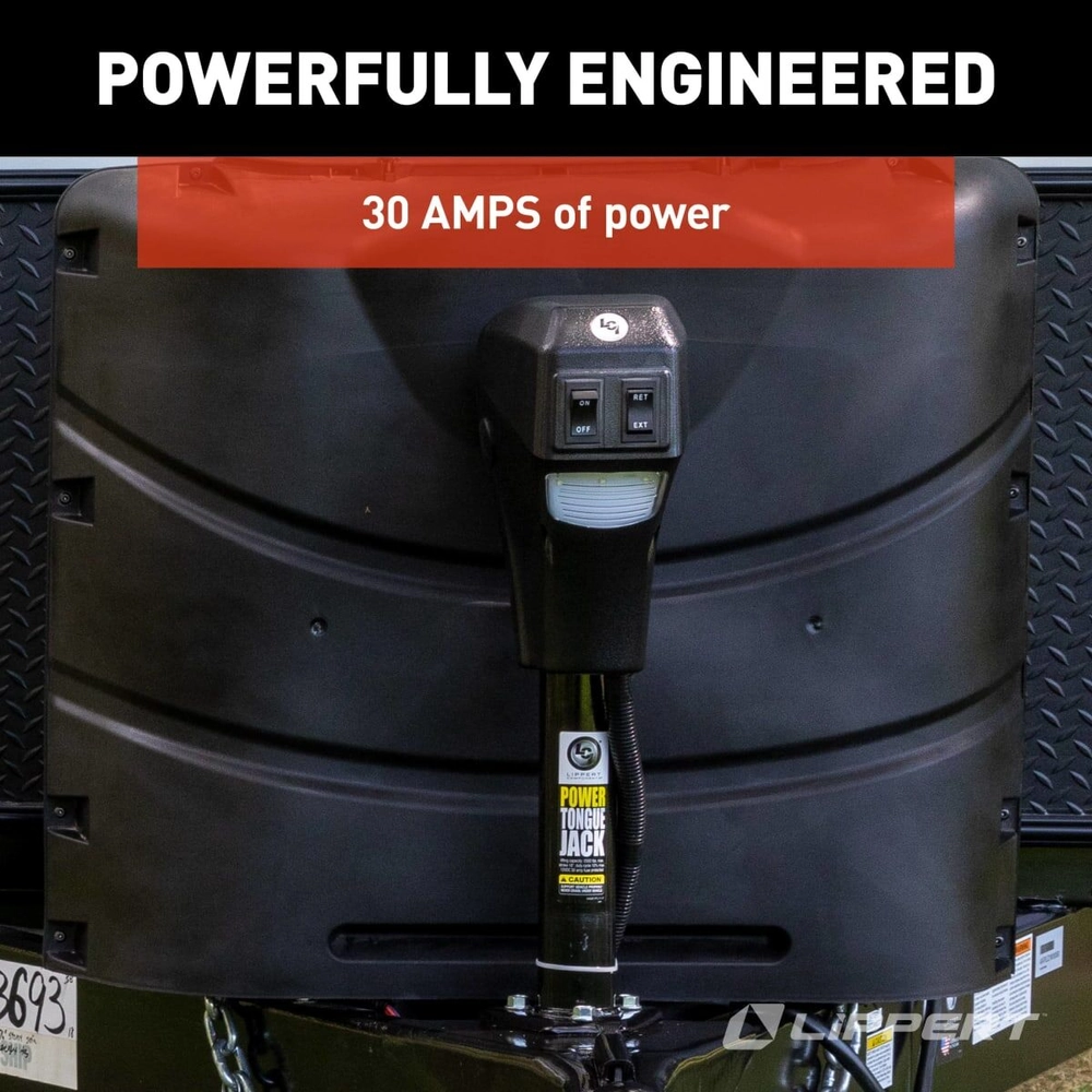 Power Tongue Jack for A-Frame Travel, Cargo, and Utility Trailers