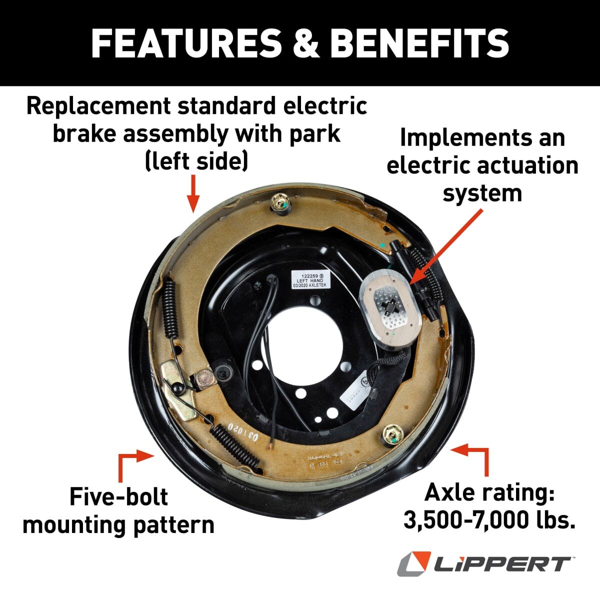 Lippert Electric Trailer Brake Assembly - 12
