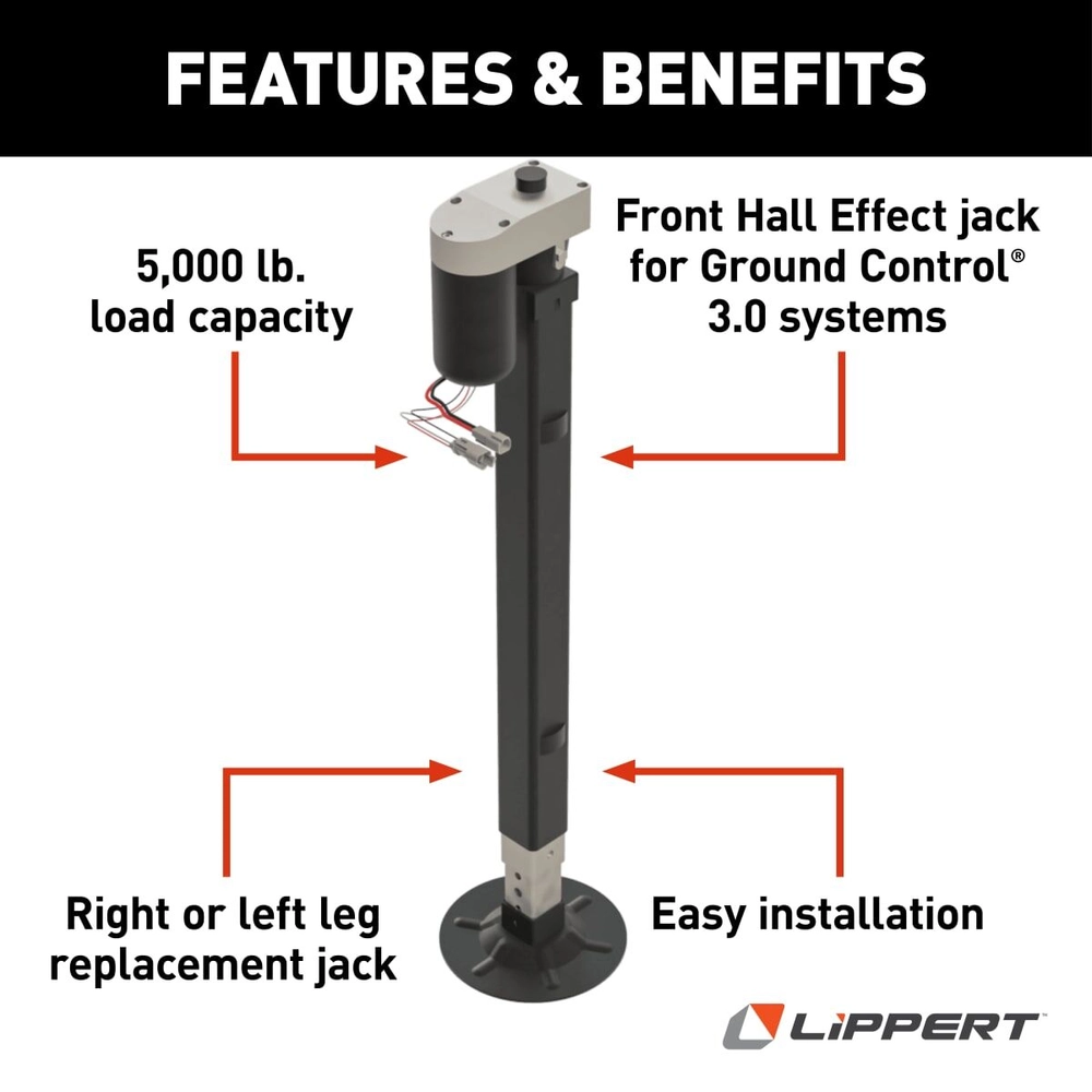 Lippert Ground Control Hall Effect Front Jack - Left or Right