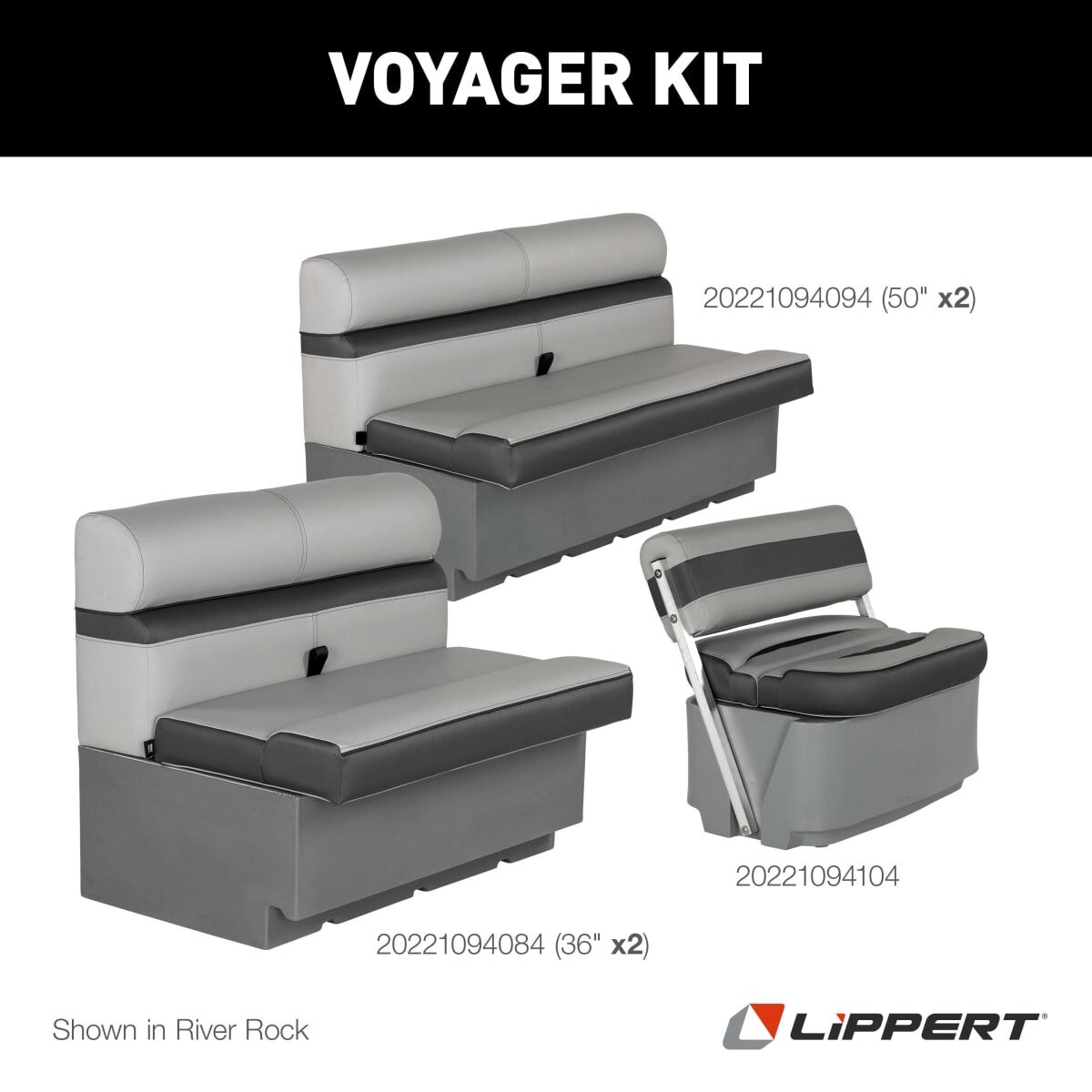 Rockport™ Voyager 13-Piece Pontoon Furniture Set, Complete Pontoon
