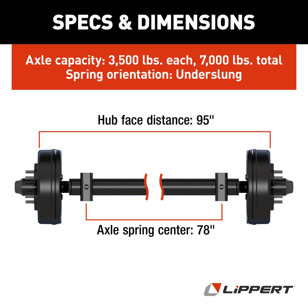 Shop Lippert 7,000-lb. Spring Tandem Trailer Axles (Set of 2