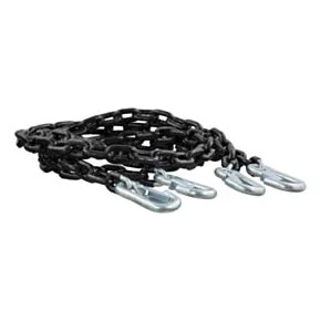 CURT 65" Safety Chains with 2 Snap Hooks Each (5,000 lbs, Vinyl-Coated, 2-Pack) #19749