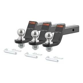 CURT Loaded Ball Mounts with 2&quot; Balls (2&quot; Shank, 7,500 lbs., 4&quot; Drop, 3-Pack) #45057