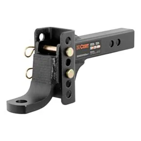 CURT Adjustable Channel Mount with 1&quot; Ball Hole (2&quot; Shank, 6,000 lbs., 6-3/4&quot; Drop) #45901