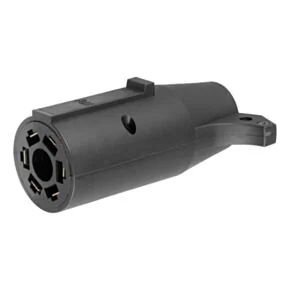 CURT Adapter (7-Way RV Blade to 6-Way Round Trailer, Center Pin Auxiliary, Packaged) #57261