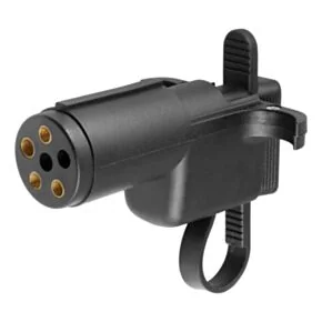 CURT Electrical Adapter with Tester (6-Way Round Vehicle to 4-Way Flat Trailer) #57627