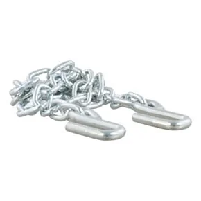 CURT 48&quot; Safety Chain with 2 S-Hooks (2,000 lbs, Clear Zinc, Packaged) #80011