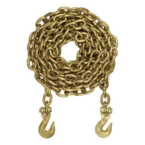 CURT 20&#039; Transport Binder Safety Chain with 2 Clevis Hooks (18,800 lbs, Yellow Zinc) #80307