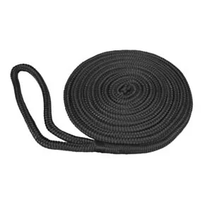 Taylor Made Braided Dock Line, Black (15&#039;L x 1/2&quot;D) #11322