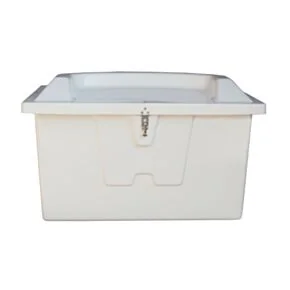 Taylor Made Stow N’ Go Top Seat Fiberglass Dock Box, Small (22&quot;H X 46&quot;W X 26&quot;D), White #83556