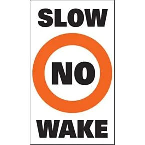 Taylor Made Sur-Mark Buoy Label - Slow No Wake, 13&quot; x 24&quot; #46181