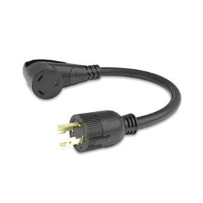 Furrion Pigtail Adapter - 30A Connector to 30A 4-Prong Plug, Black #FP31GEN4R-SB