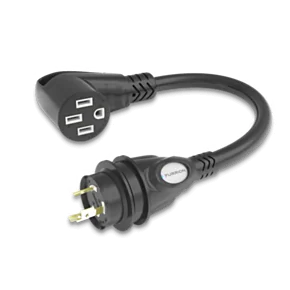 Furrion Pigtail Adapter - 50A Connector to 30A Plug, Black #FP5230R-SB