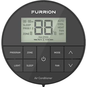 Furrion Chill&reg; Multi-Zone RV Wall Thermostat - 3 Fan Speeds, Black (R410A Refrigerant Compatible) #FACW12ESZA-BL