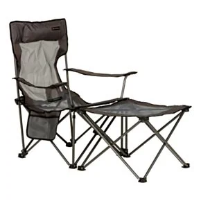 Lippert Sun Soaker™ Vented Reclining Camping Chair with Footrest - Dark Grey
