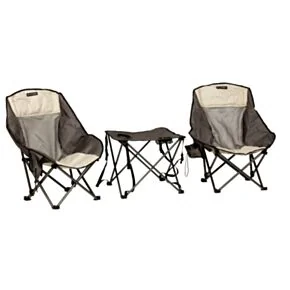 Lippert Baja™ Overlanding Chair &amp; Table Set - Dark Grey / Sand #2022114831