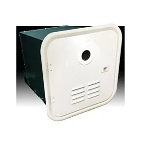 Girard Tankless RV Water Heater with Door Installation Kit and Trim Ring - 6-Gallon, Polar White (Suburban Replacement)