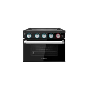 Furrion 3-Burner RV Gas Range Oven with Flame Sense (FFD) - 17&quot;, Glass Cover, Black &amp; Stainless Steel Finish #FGR17G3MA2B-BG