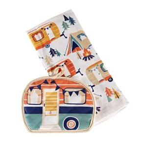 Lippert Kitchen Towel &amp; Potholder Set - Camp Print, 2 Pieces #2023051697