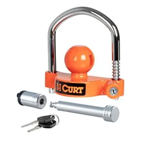 CURT Hitch &amp; Coupler Lock Set, 2" or 2-1/2" Receivers, 1-7/8" to 2-5/16" Couplers #23092