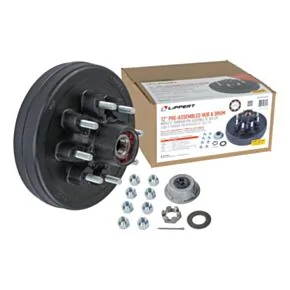 Lippert 12&quot; Brake Hub Complete Kit with Installed Bearings - 7,000-lb. Axles, 8 on 6-1/2&quot; Bolt Pattern, 9/16&quot; Stud Size #2024013261